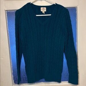 St. John’s Bay Women’s Deep Teal V-Neck Pullover Sweater Size Large